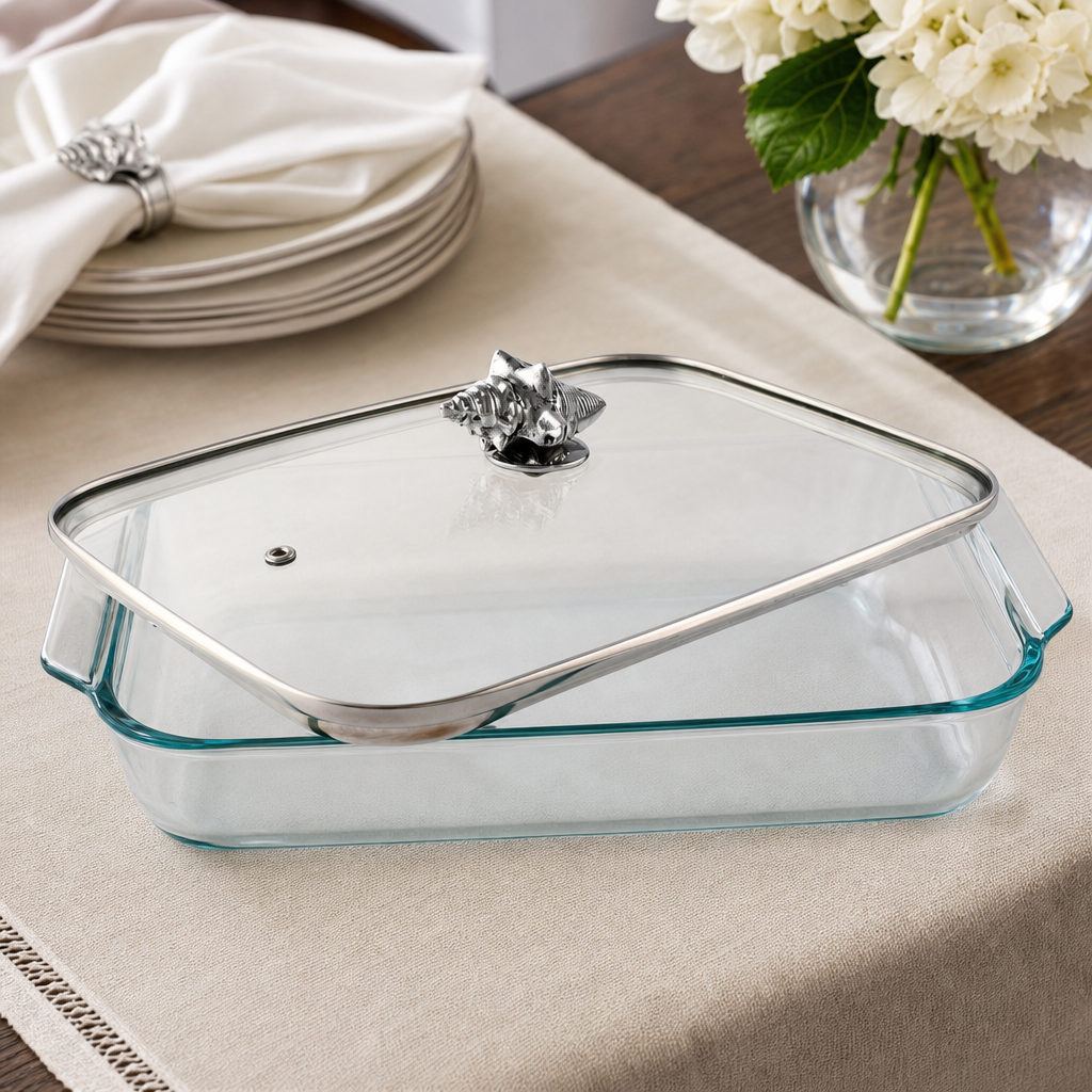 Shell Lid with Pyrex 3 quart Baking Dish 7