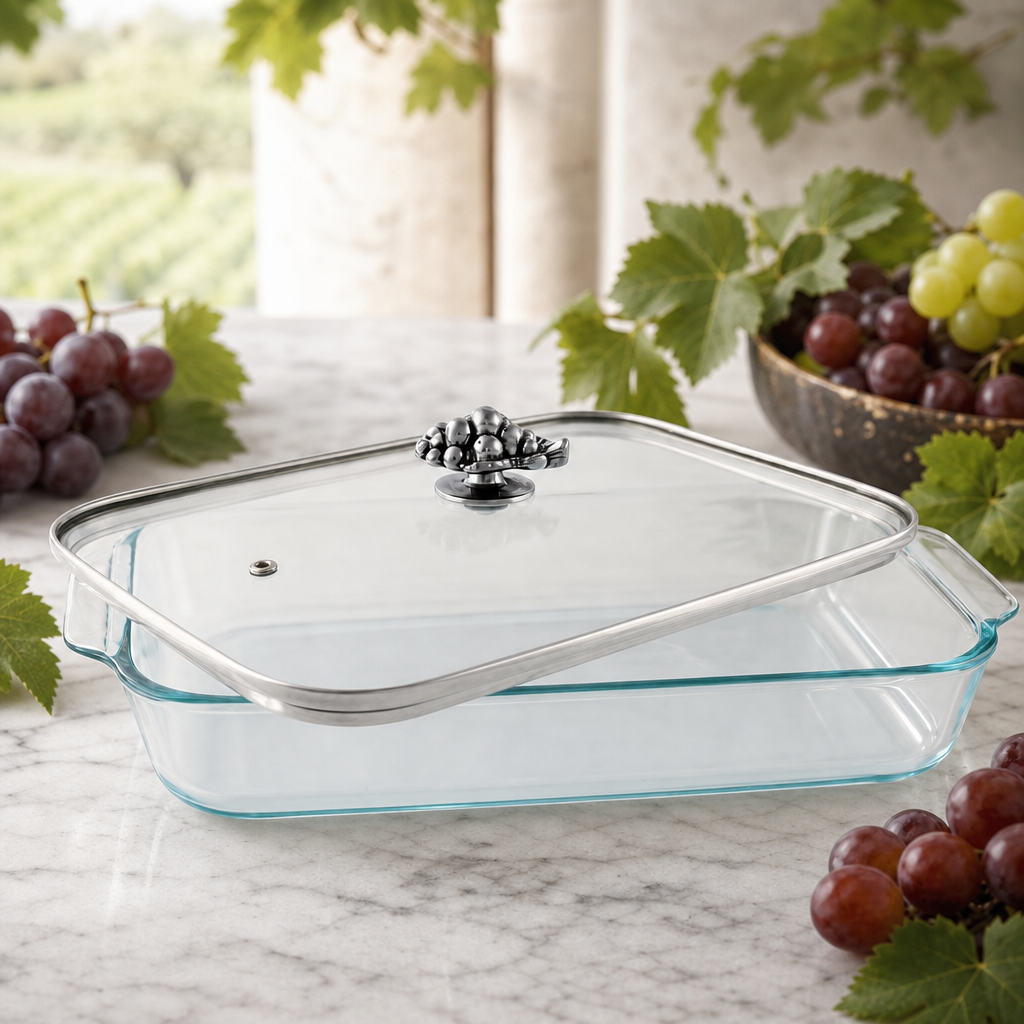 Grape Lid with Pyrex 3 quart Baking Dish 3