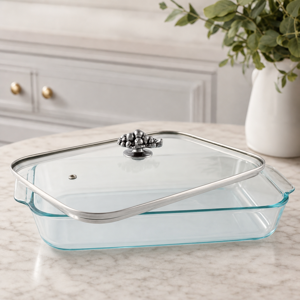 Grape Lid with Pyrex 3 quart Baking Dish 7