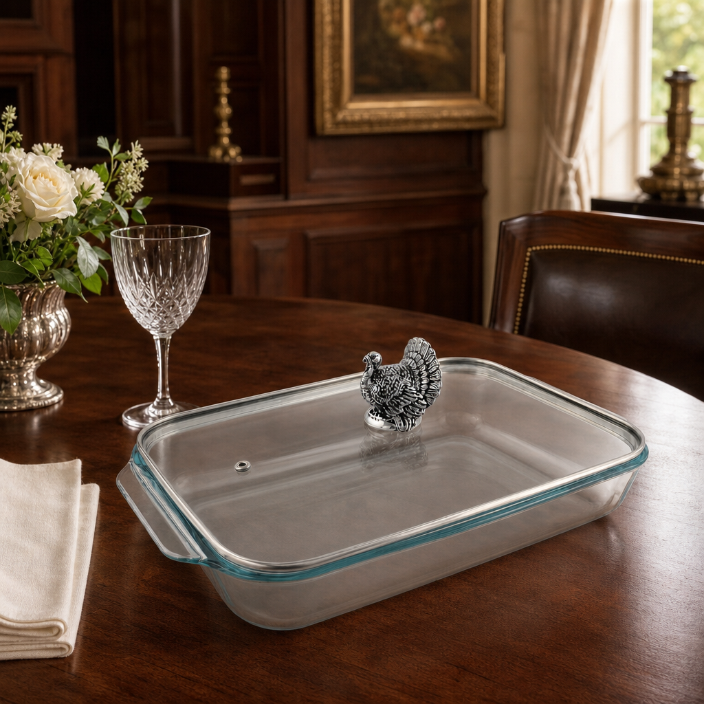 Turkey Lid with Pyrex 3 quart Baking Dish 1