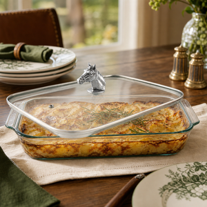 Horse Head with Pyrex 3 quart Baking Dish 6