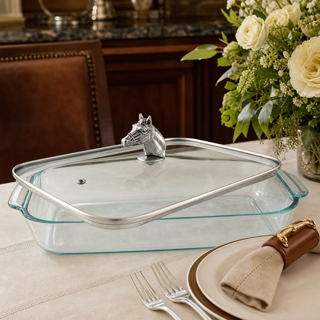 Horse Head with Pyrex 3 quart Baking Dish 3