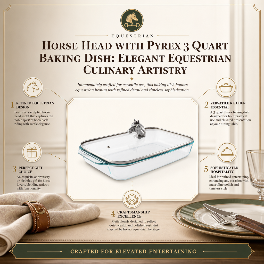 Horse Head with Pyrex 3 Quart Baking Dish: Elegant Equestrian Culinary Artistry