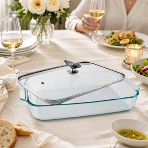 Butterfly Lid with Pyrex 3 quart Baking Dish 6
