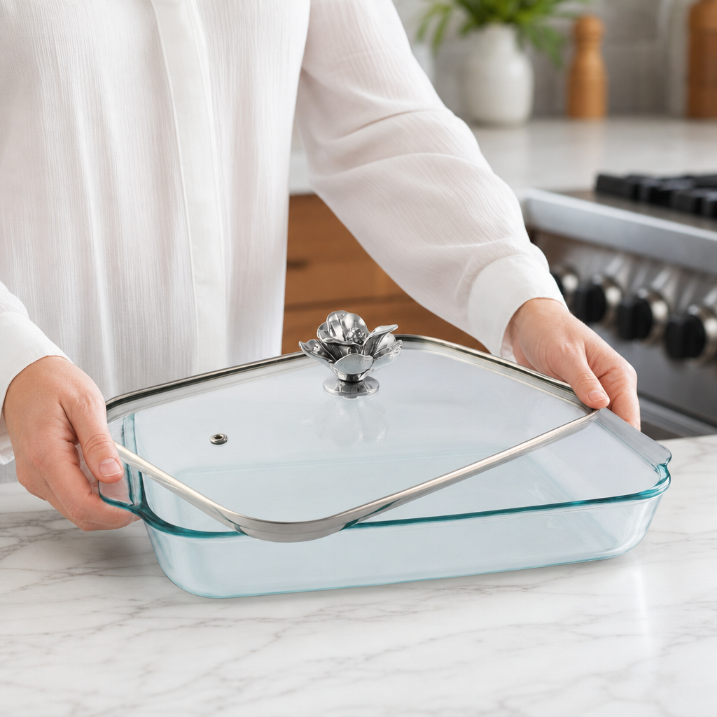 Magnolia Lid with Pyrex 3 quart Baking Dish 7