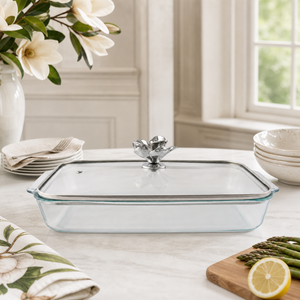 Magnolia Lid with Pyrex 3 quart Baking Dish 6