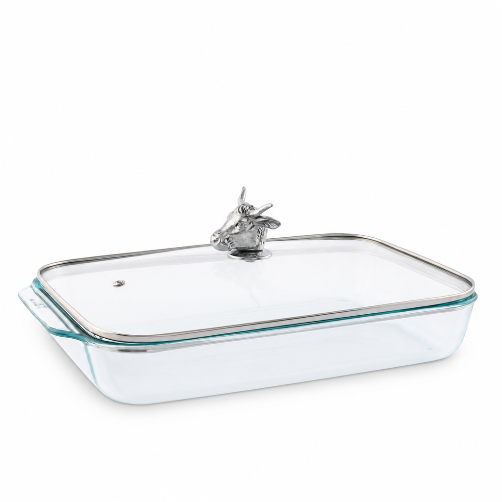 Bull / Steer Lid with Pyrex 3 quart Baking Dish 1