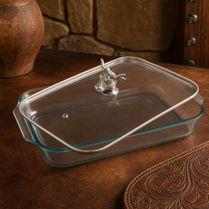 Bull / Steer Lid with Pyrex 3 quart Baking Dish 3