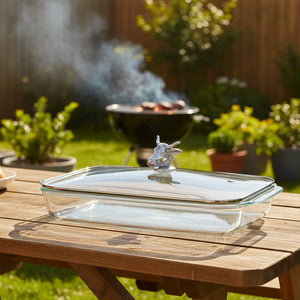 Bull / Steer Lid with Pyrex 3 quart Baking Dish 10
