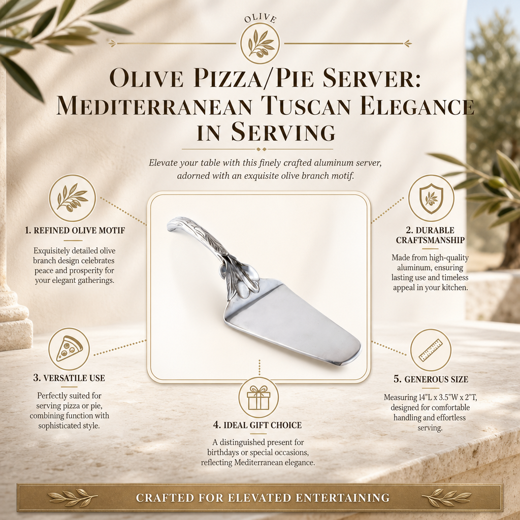 Olive Pizza/Pie Server: Mediterranean Tuscan Elegance in Serving
