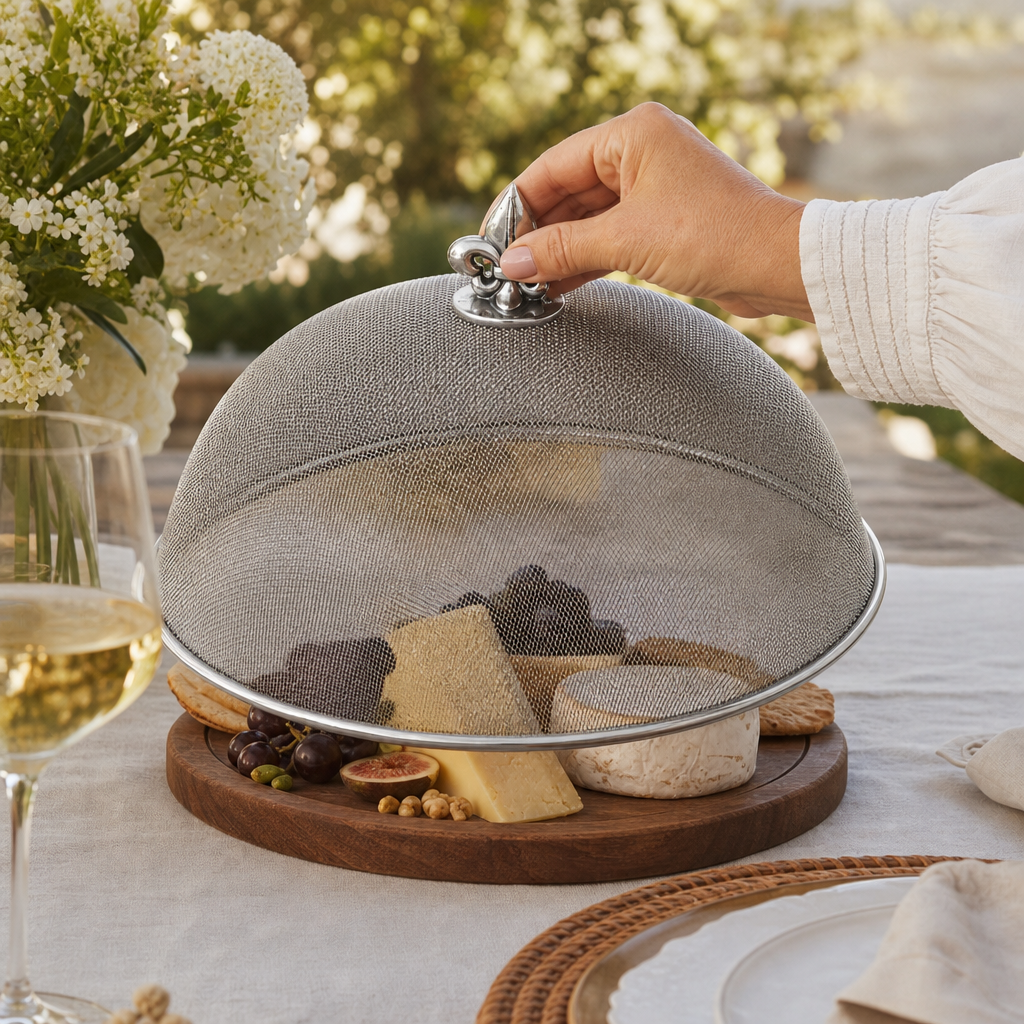 Fleur de Lis Stainless Mesh Picnic Cover 4