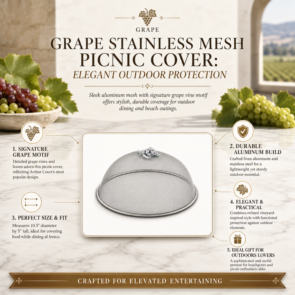 Grape Stainless Mesh Picnic Cover: Elegant Outdoor Protection