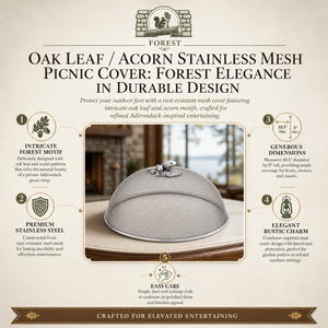 Oak Leaf / Acorn Stainless Mesh Picnic Cover 9