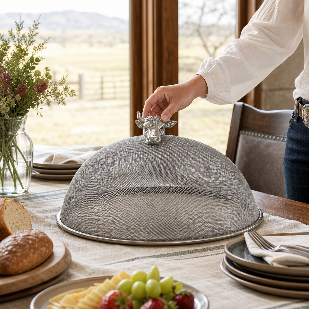 Cow Head Stainless Mesh Picnic Cover 4