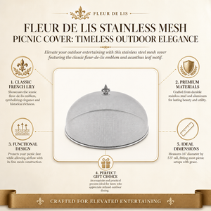 Fleur de Lis Stainless Mesh Picnic Cover 12