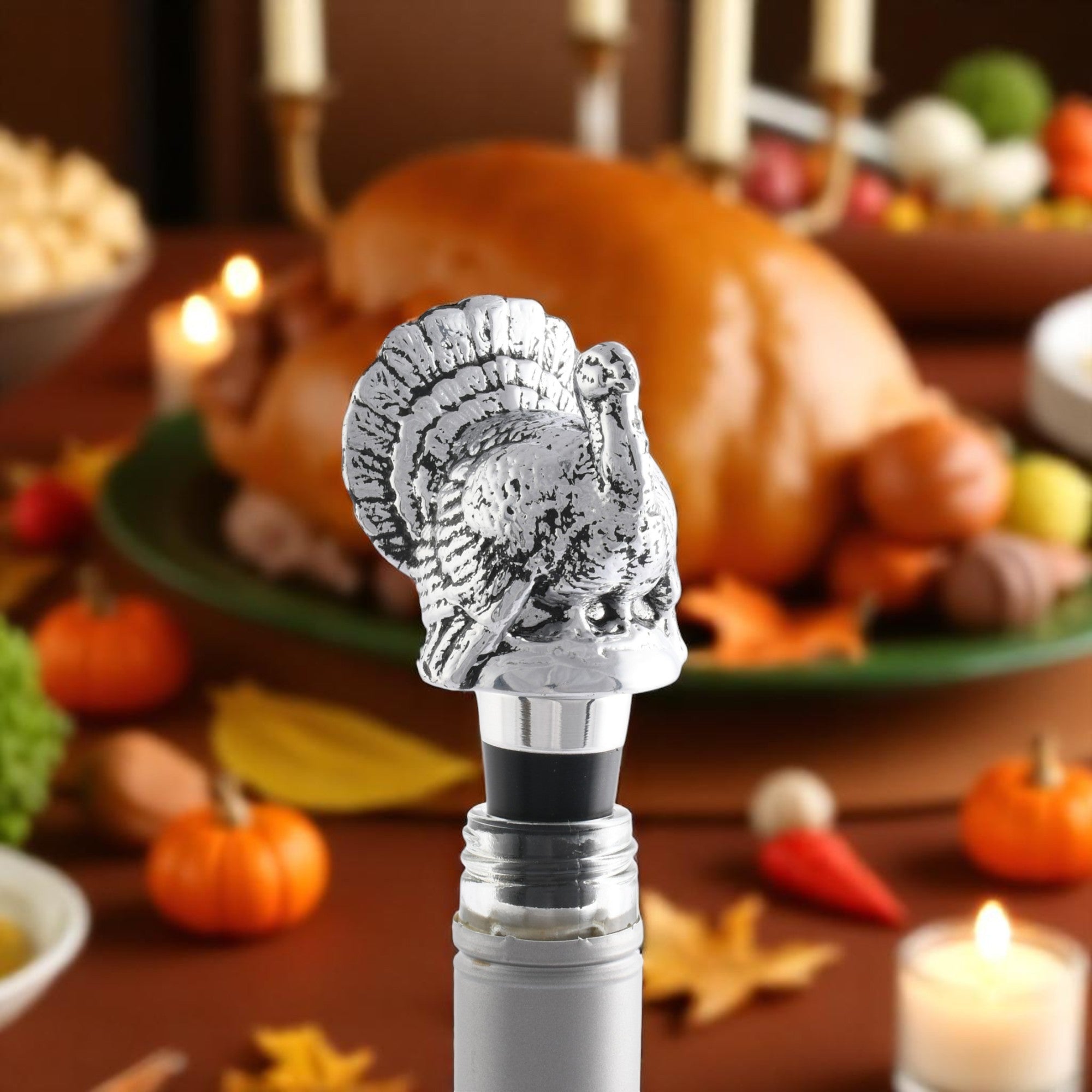 Arthur Court Game Birds Turkey Bottle Stopper