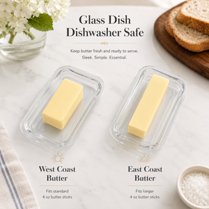 Glass Butter Dish - Grape