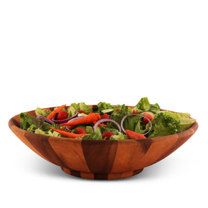 Wok Style Wooden Acacia Salad Bowl Extra Large