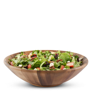 Wok Style Wooden Acacia Salad Bowl Extra Large