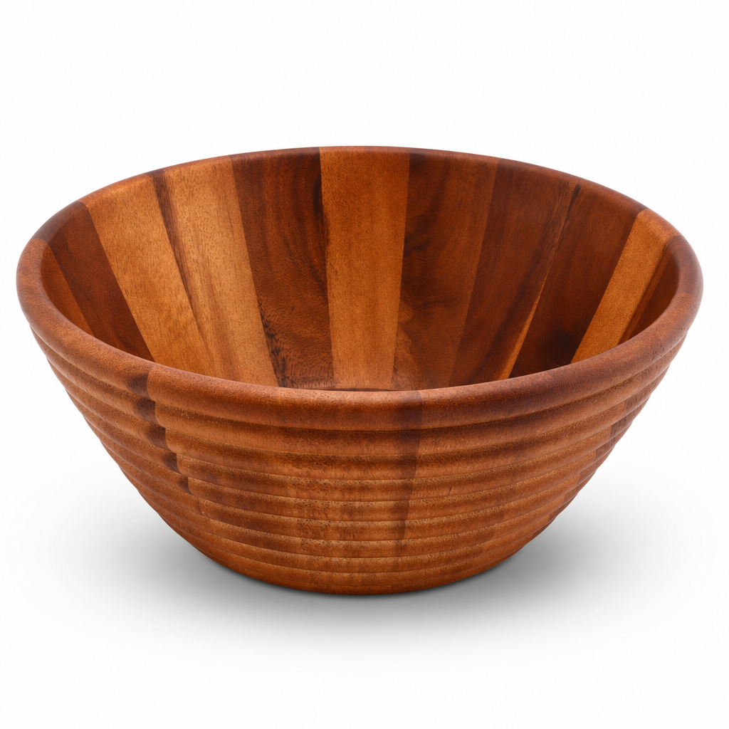 Bee Hive Style Wooden Acacia Salad Bowl Large 1
