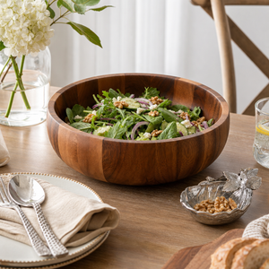 Bee Hive Style Wooden Acacia Salad Bowl Large 7