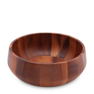 Modern Round Acacia Wood Salad  Bowl Large