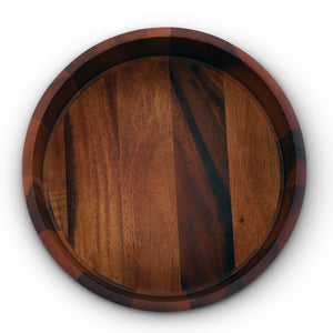 Modern Round Acacia Wood Salad  Bowl Large