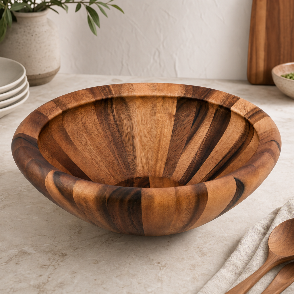 Salinas Style Wooden Acacia Salad Bowl Large 3