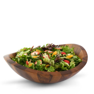 Munich Pattern Large Acacia  Wood Salad Bowl
