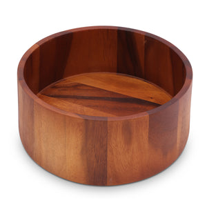 Tulip Shape Acacia Wood Salad Bowl Large
