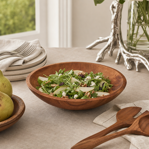 Calabash Round Acacia Wood Salad  Bowl 6