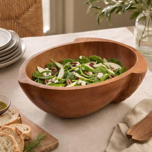 Acorn Shape Acacia Wood Salad  Bowl Large 5