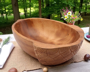 Acorn Shape Acacia Wood Salad  Bowl Large