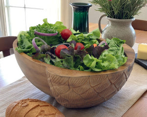 Acorn Shape Acacia Wood Salad  Bowl Large