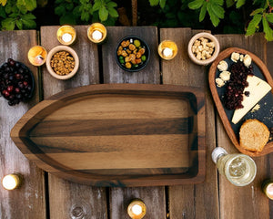 Boat Shape Acacia Wood Salad Bowl Large