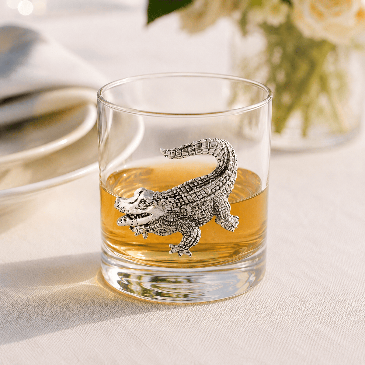 Arthur Court Alligator Alligator Bar Glasses Set of 4