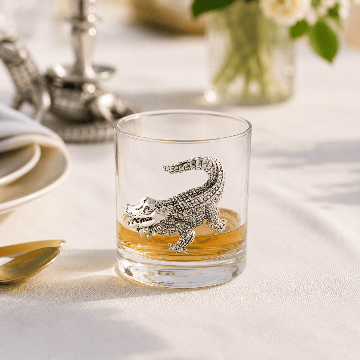 Arthur Court Alligator Alligator Bar Glasses Set of 4