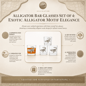 Arthur Court Alligator Alligator Bar Glasses Set of 4