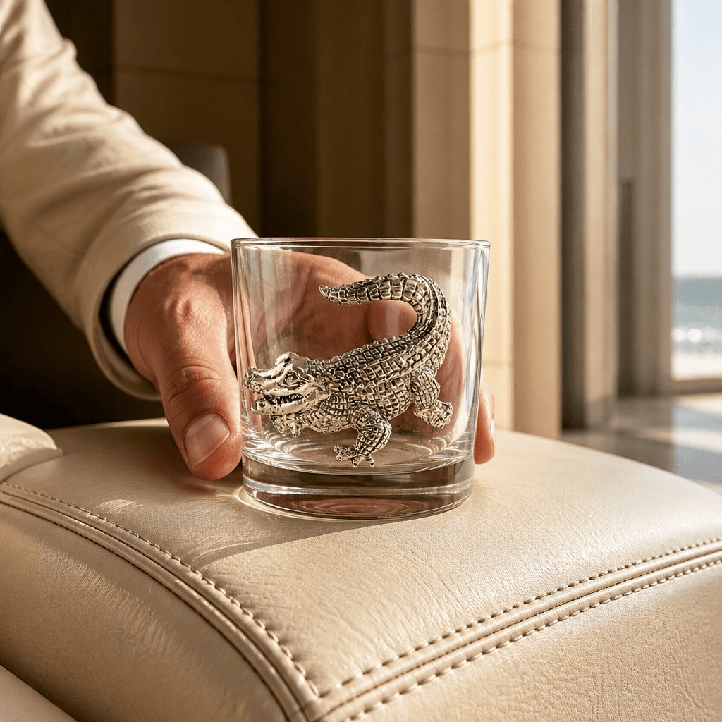 Arthur Court Alligator Alligator Bar Glasses Set of 4