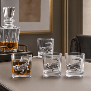 Arthur Court Alligator Alligator Bar Glasses Set of 4