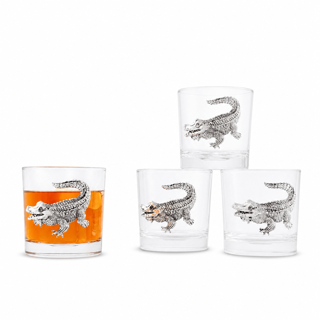 Arthur Court Alligator Alligator Bar Glasses Set of 4