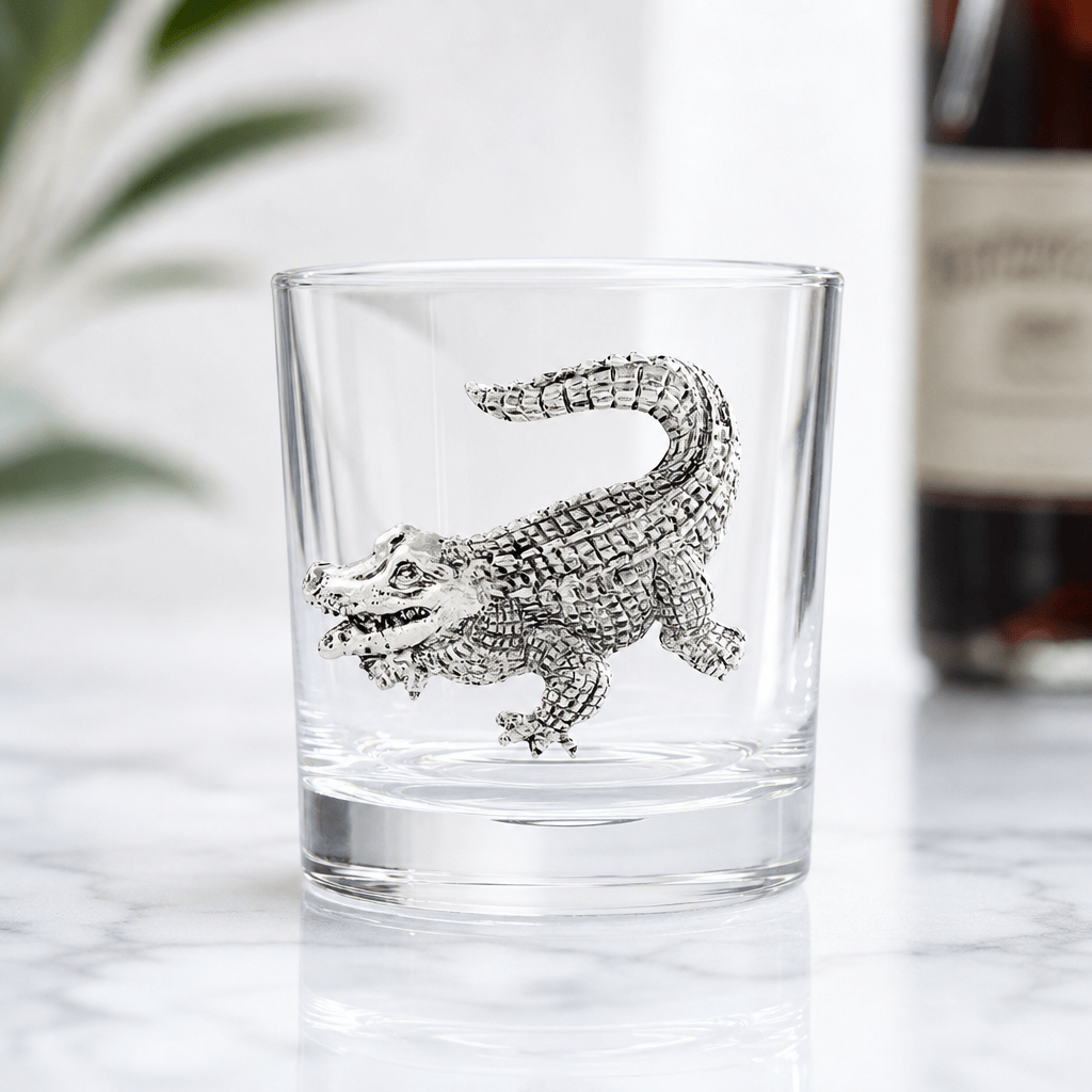Arthur Court Alligator Alligator Bar Glasses Set of 4