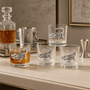 Arthur Court Alligator Alligator Bar Glasses Set of 4
