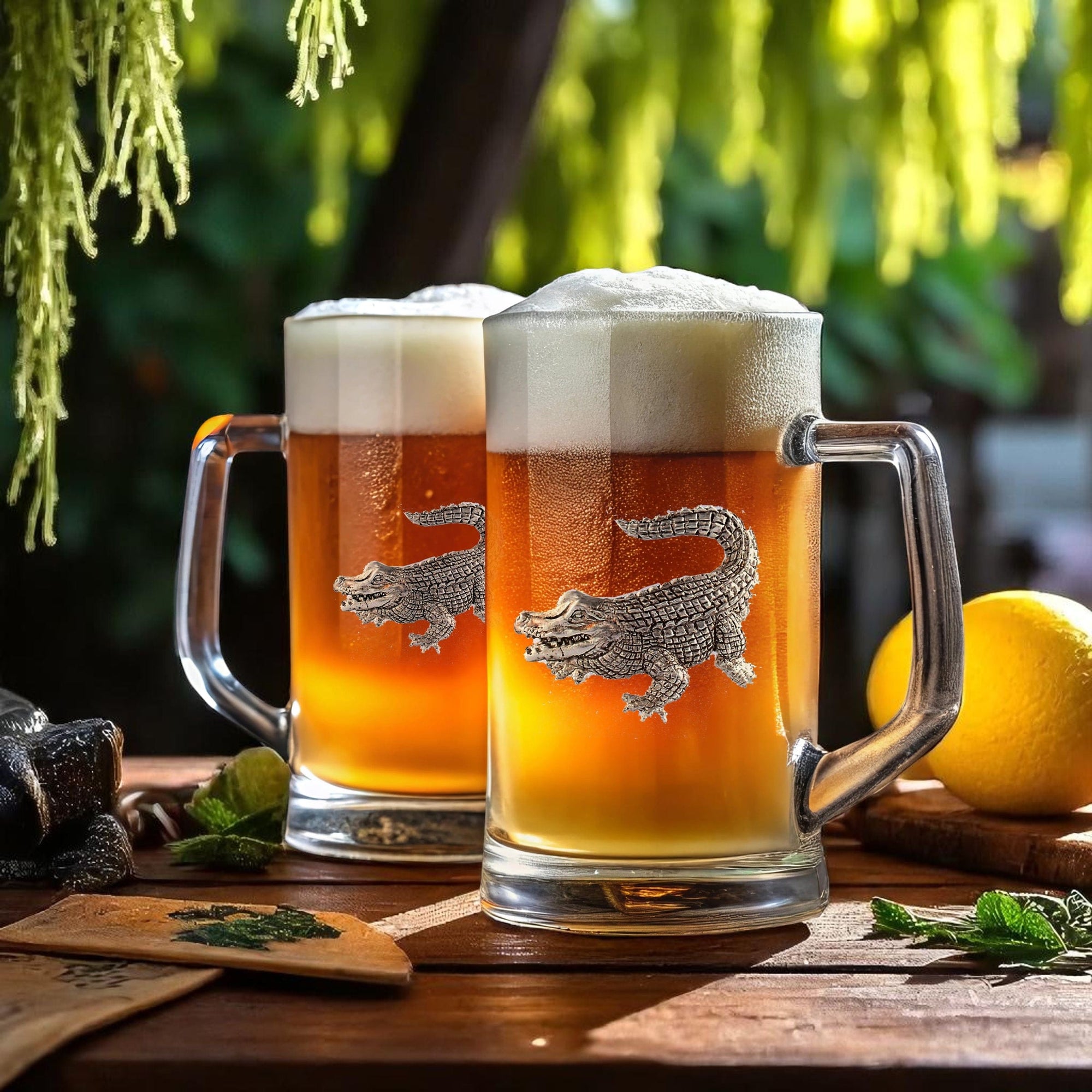Arthur Court Alligator Alligator Beer Mugs - Set of 2