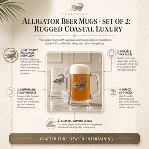 Arthur Court Alligator Alligator Beer Mugs - Set of 2