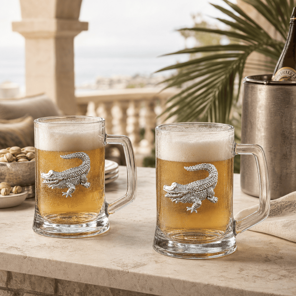 Arthur Court Alligator Alligator Beer Mugs - Set of 2