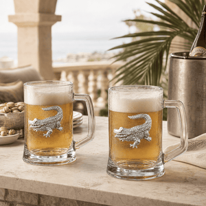 Arthur Court Alligator Alligator Beer Mugs - Set of 2