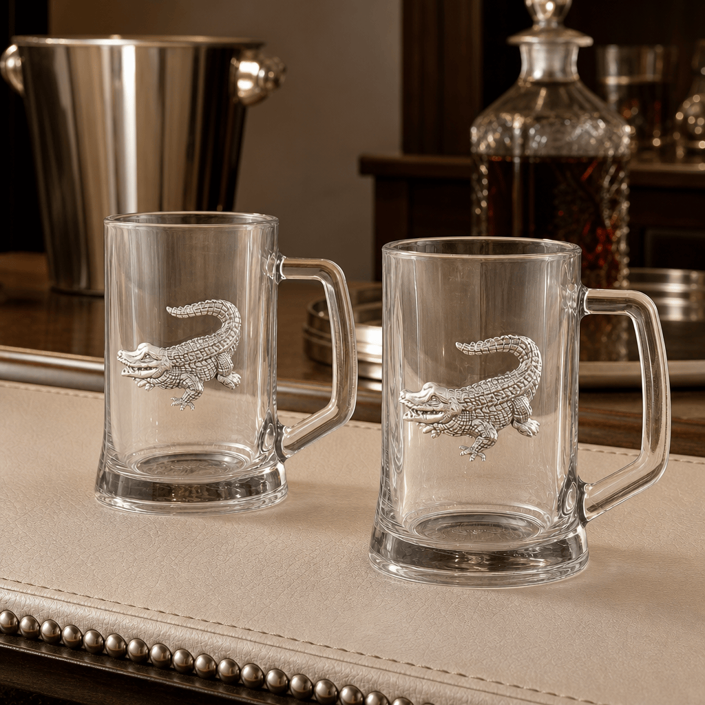 Arthur Court Alligator Alligator Beer Mugs - Set of 2