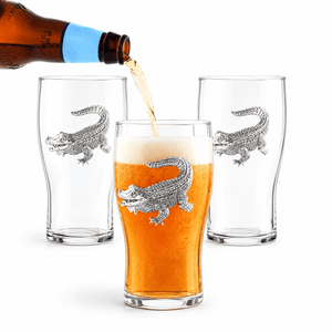 Arthur Court Alligator Alligator Beer Pint Glasses - Set of 4