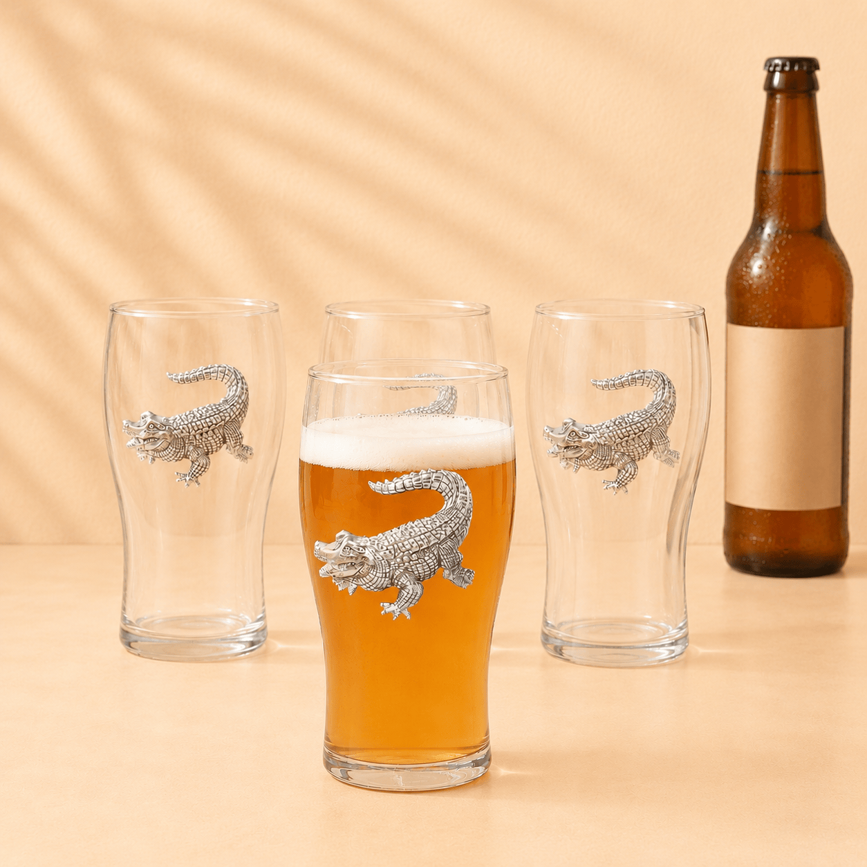 Arthur Court Alligator Alligator Beer Pint Glasses - Set of 4